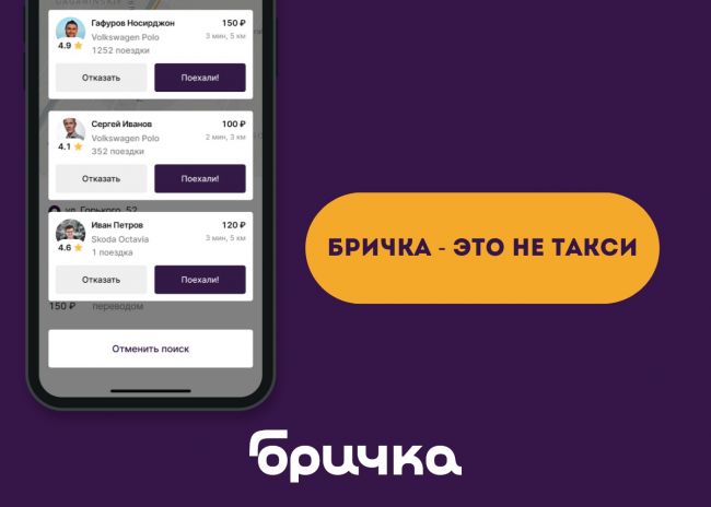 Мобильное приложение агрегатор такси БРИЧКА Мобильное приложение агрегатор такси БРИЧКА