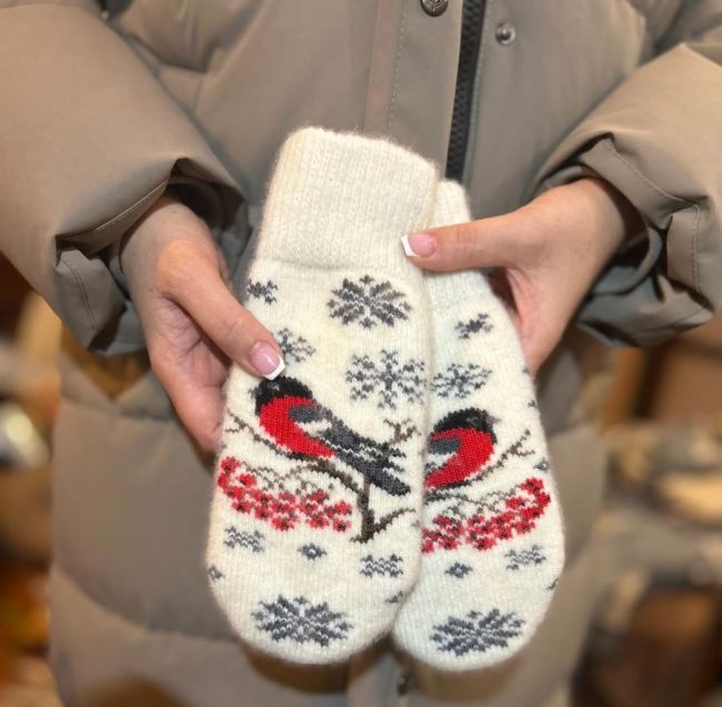 Шерстяные и пуховые варежки от производителя